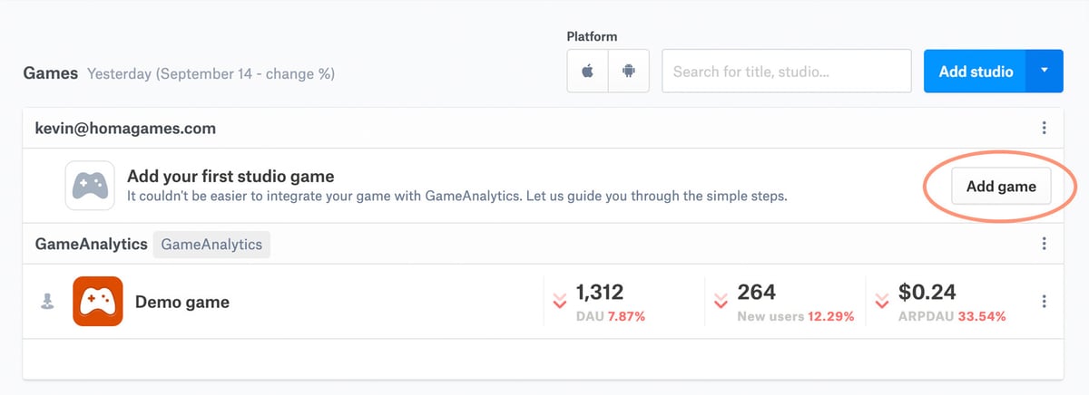 Game Analytics - Add Your Game-1