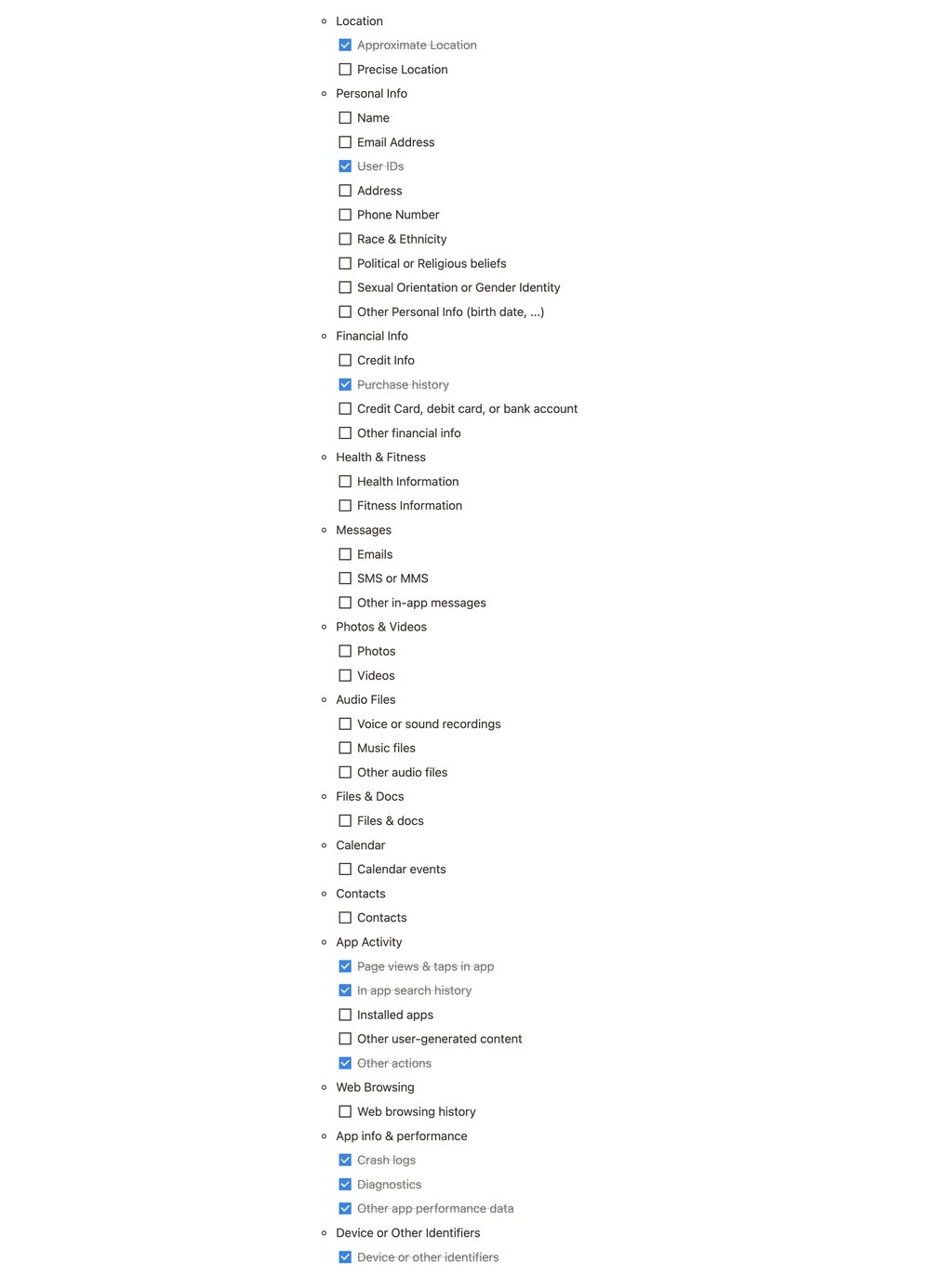 Google Play Questionnaire Steps